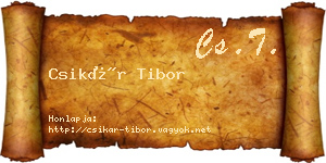 Csikár Tibor névjegykártya